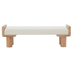 Safavieh Iryna Pine Wood  Bench in Ivory / Natural