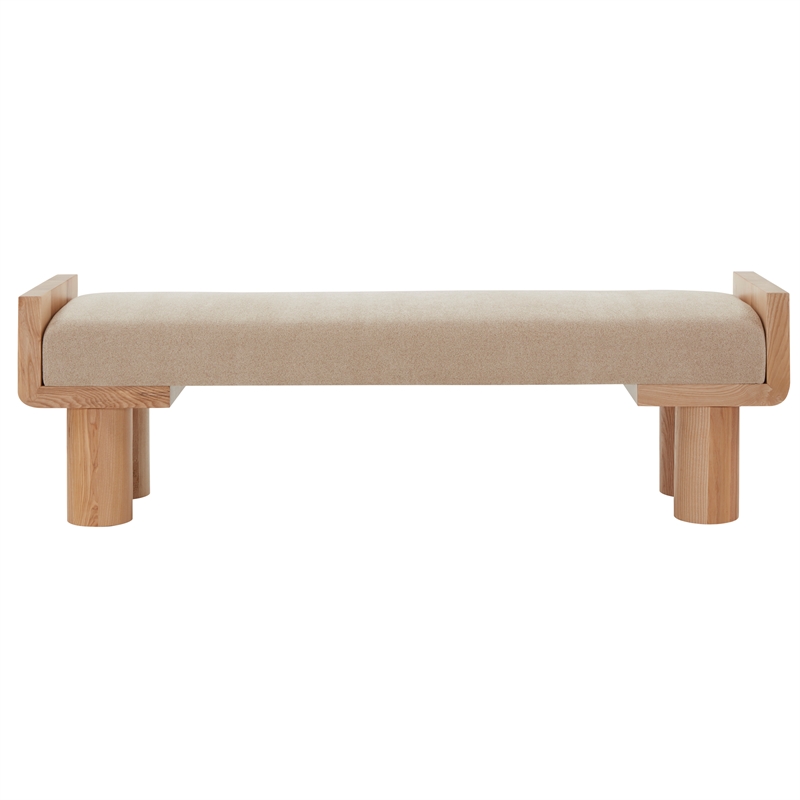Safavieh Iryna Pine Wood Bench in Tan / Natural