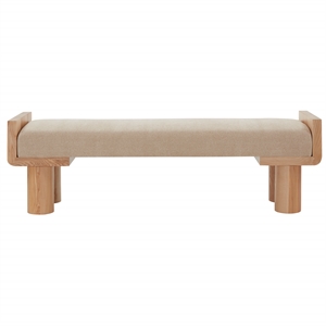 Safavieh Iryna Pine Wood Bench in Tan / Natural