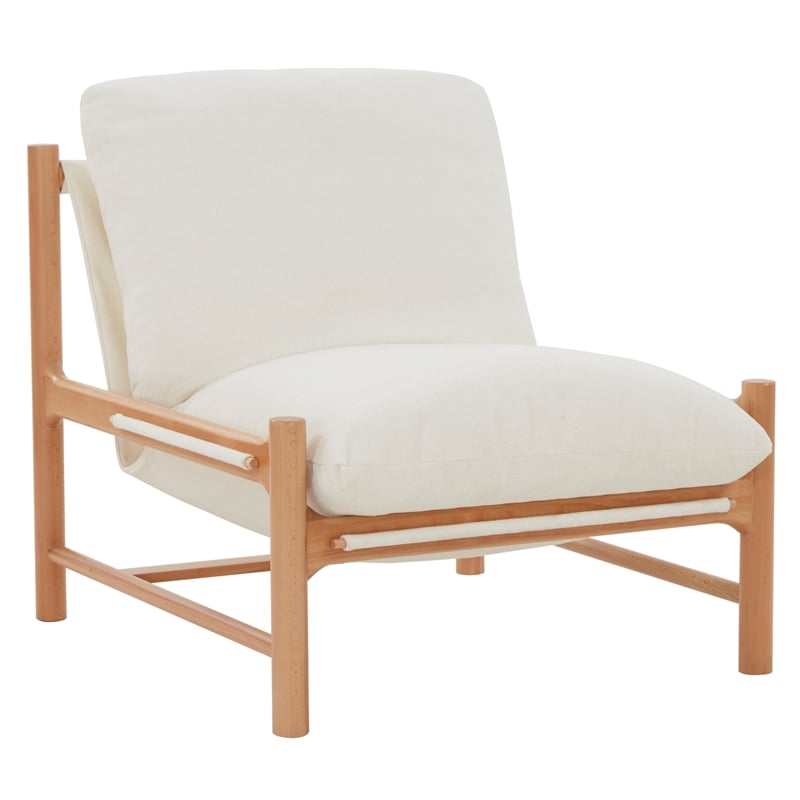 Safavieh Damalie Wood  Accent Chair in Ivory / Natural