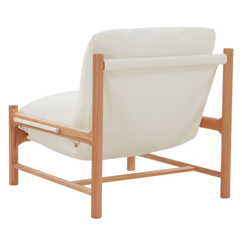 Safavieh Damalie Wood  Accent Chair in Ivory / Natural