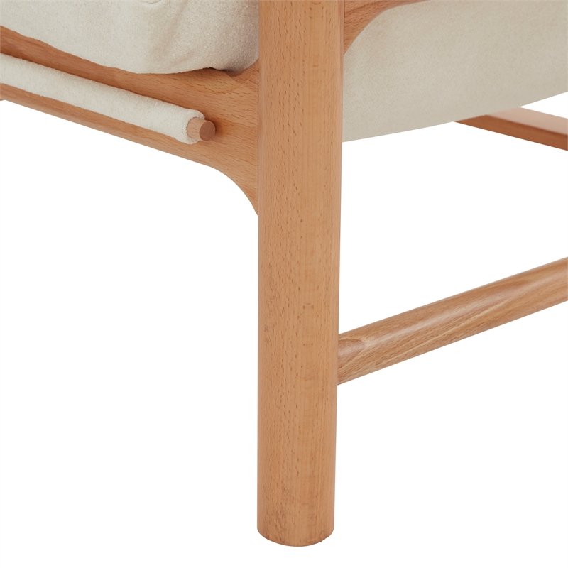 Safavieh Damalie Wood  Accent Chair in Ivory / Natural