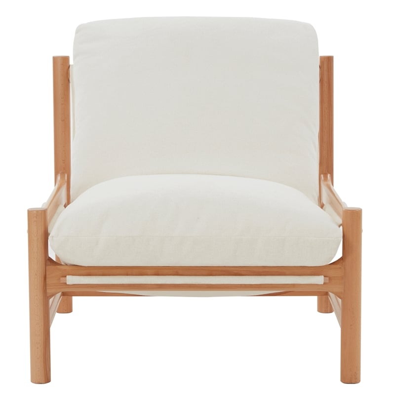 Safavieh Damalie Wood  Accent Chair in Ivory / Natural