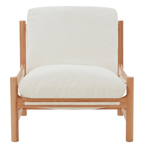 Safavieh Damalie Wood  Accent Chair in Ivory / Natural