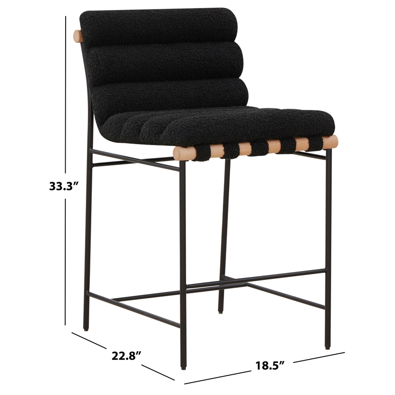 Safavieh Macibella Wood and Iron Counterstool in Black