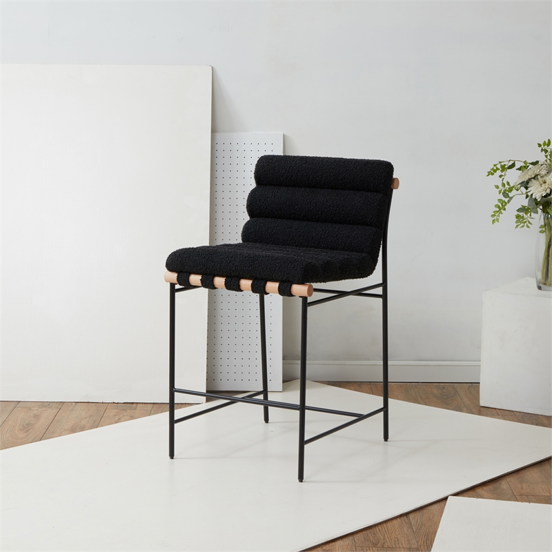 Safavieh Macibella Wood and Iron Counterstool in Black