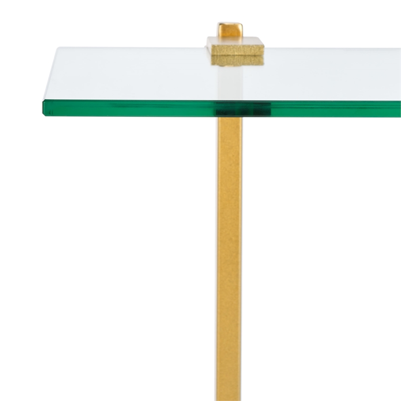 Safavieh Idris Iron  Drink Table in White / Gold