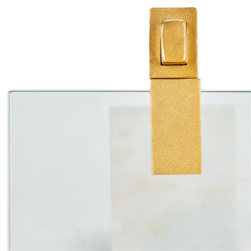Safavieh Idris Iron  Drink Table in White / Gold