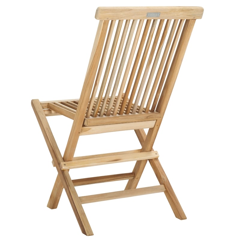 Safavieh Marcus Teak Wood   Folding Chair in Natural