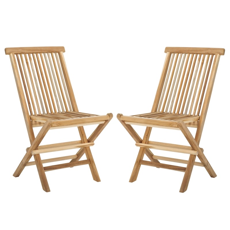 Safavieh Marcus Teak Wood   Folding Chair in Natural