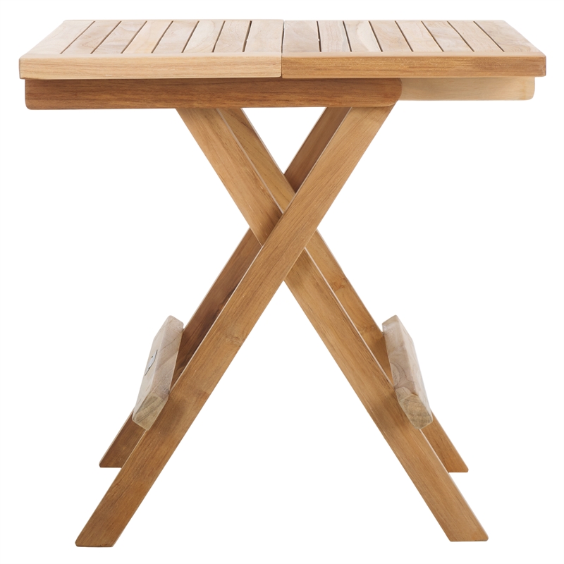 Safavieh Saba Teak Wood Square Folding Table in Natural