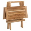 Safavieh Saba Teak Wood Square Folding Table in Natural