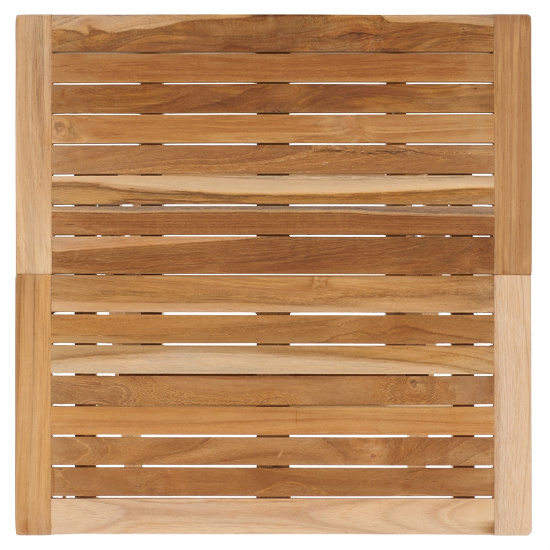 Safavieh Saba Teak Wood Square Folding Table in Natural