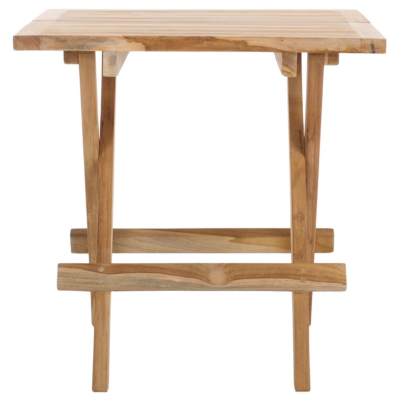 Safavieh Saba Teak Wood Square Folding Table in Natural