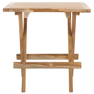 Safavieh Saba Teak Wood Square Folding Table in Natural