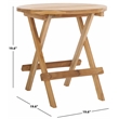 Safavieh Rory Teak Wood Round Folding Table in Natural
