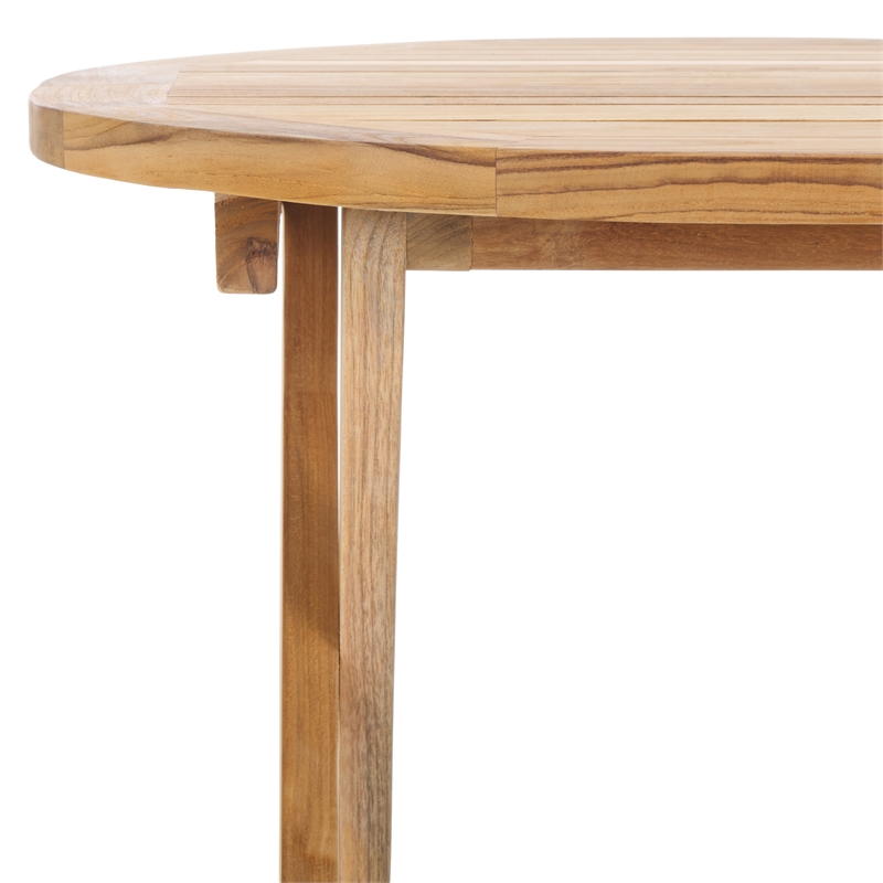 Safavieh Rory Teak Wood Round Folding Table in Natural