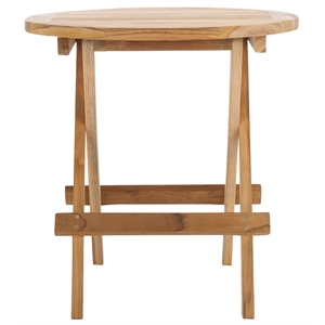 Safavieh Rory Teak Wood Round Folding Table in Natural