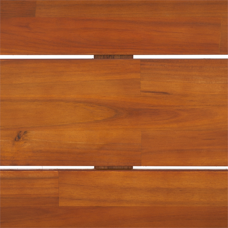 Safavieh Owen Teak Wood and Polyester Outdoor Bench and Table in Natural / Taupe