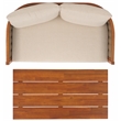 Safavieh Amanda Rattan and Polyester Outdoor Bench and Table in Natural / Taupe