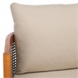 Safavieh Amanda Rattan and Polyester Outdoor Bench and Table in Natural / Taupe