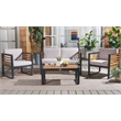 Safavieh Vesta Steel  and Polyester Living Set in Black / Light Gray
