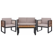 Safavieh Vesta Steel  and Polyester Living Set in Black / Light Gray