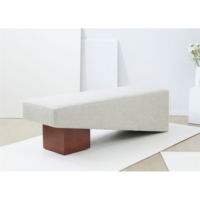 Safavieh Tanyalee Triangle Wood Bench in Light Brown/Brown