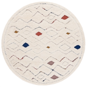 Safavieh Casablanca 6'-0&quot x 6'-0&quot Round Wool Hand Tufted Rug in Ivory / Rust