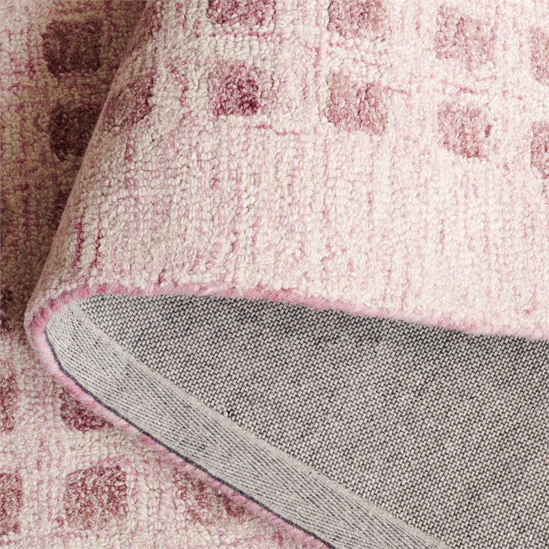 Safavieh Abstract 6' X 6' Square Wool Hand Tufted Rug in Pink