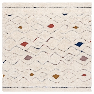 Safavieh Casablanca 6'-0&quot x 6'-0&quot Square Wool Hand Tufted Rug in Ivory / Rust