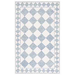 Safavieh Ebony 9'-0&quot x 12'-0&quot Wool Hand Tufted Rug in Blue / Ivory