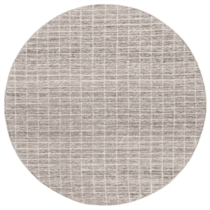 Safavieh Ebony 6' X 6' Round Wool Hand Tufted Rug in Ivory / Gray