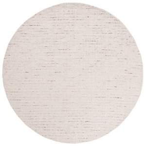 Safavieh Abstract 8'-0&quot x 8'-0&quot Round Wool Hand Tufted Rug in Ivory / Brown