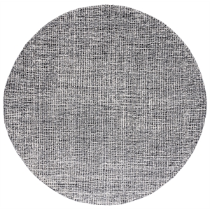 Safavieh Abstract 10'-0&quot x 10'-0&quot Round Wool Hand Tufted Rug in Black / Ivory