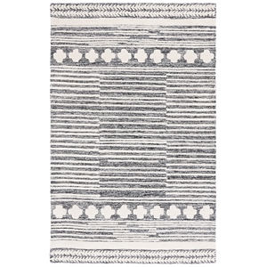 Safavieh Abstract 5'-0&quot x 8'-0&quot Wool Hand Tufted Rug in Black / Ivory