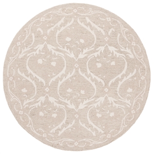 Safavieh Blossom 6' X 6' Round Wool Hand Tufted Rug in Beige / Ivory