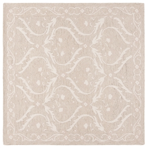 Safavieh Blossom 6' X 6' Square Wool Hand Tufted Rug in Beige / Ivory