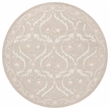 Safavieh Blossom 6' X 6' Round Wool Hand Tufted Rug in Light Gray / Ivory