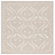 Safavieh Blossom 6' X 6' Square Wool Hand Tufted Rug in Light Gray / Ivory
