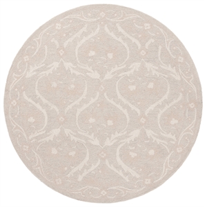 Safavieh Blossom 6' X 6' Round Wool Hand Tufted Rug in Silver / Ivory