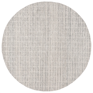 Safavieh Ebony 6' X 6' Round Wool Hand Tufted Rug in Gray / Ivory