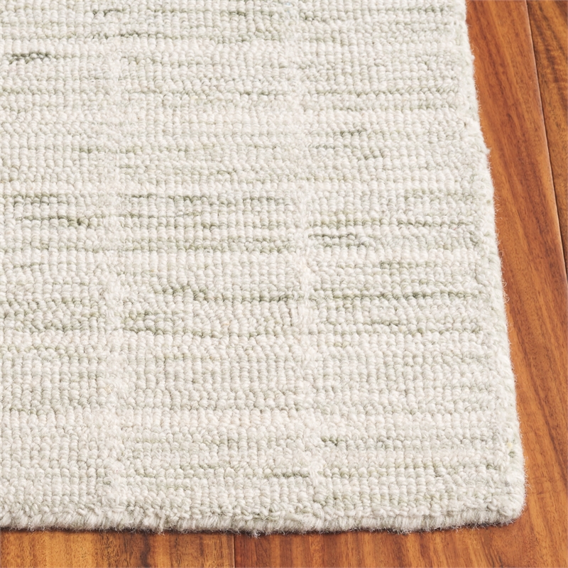 Safavieh Ebony 6' X 6'  Square Wool Hand Tufted Rug in Sage / Ivory