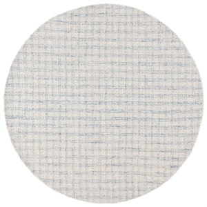 Safavieh Ebony 6' X 6' Round Wool Hand Tufted Rug in Blue / Ivory