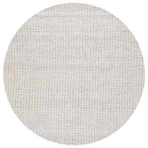 Safavieh Ebony 6' X 6' Round Wool Hand Tufted Rug in Light Blue / Ivory