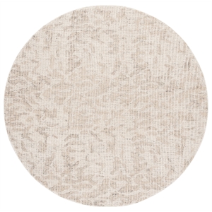 Safavieh Ebony 6' X 6' Round Wool Hand Tufted Rug in Ivory / Gray