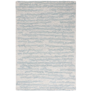 Safavieh Ebony 6' X 6' Square Wool Hand Tufted Rug in Ivory / Light Blue