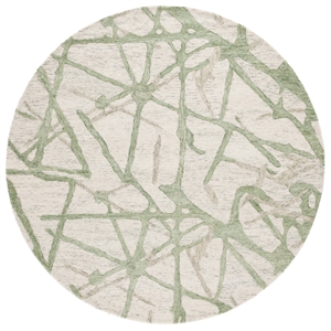 Safavieh Ebony 6' X 6' Round Wool Rug in Ivory / Green
