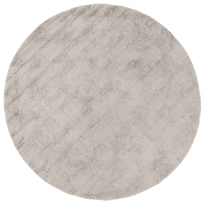 Safavieh Easy Care 6'-0&quot x 6'-0&quot Round Cotton Hand Tufted Rug in Gray
