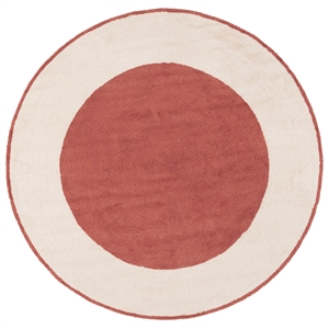Safavieh Easy Care 5'-0&quot x 5'-0&quot Round Cotton Hand Tufted Rug in Ivory / Rust
